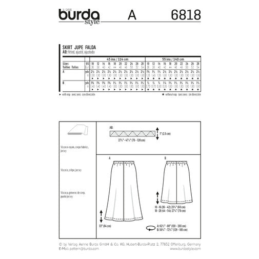 Burda Skirts 6818