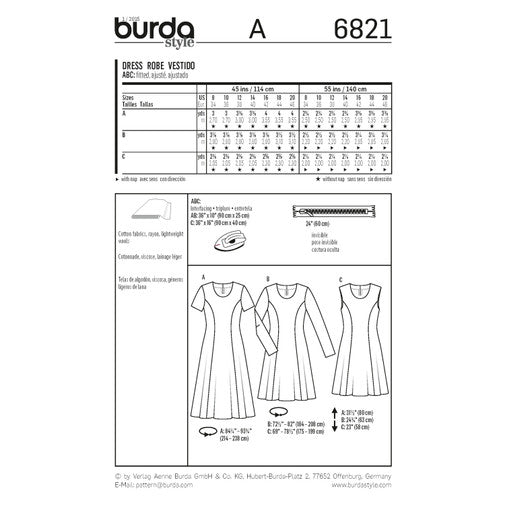 Burda Dresses 6821