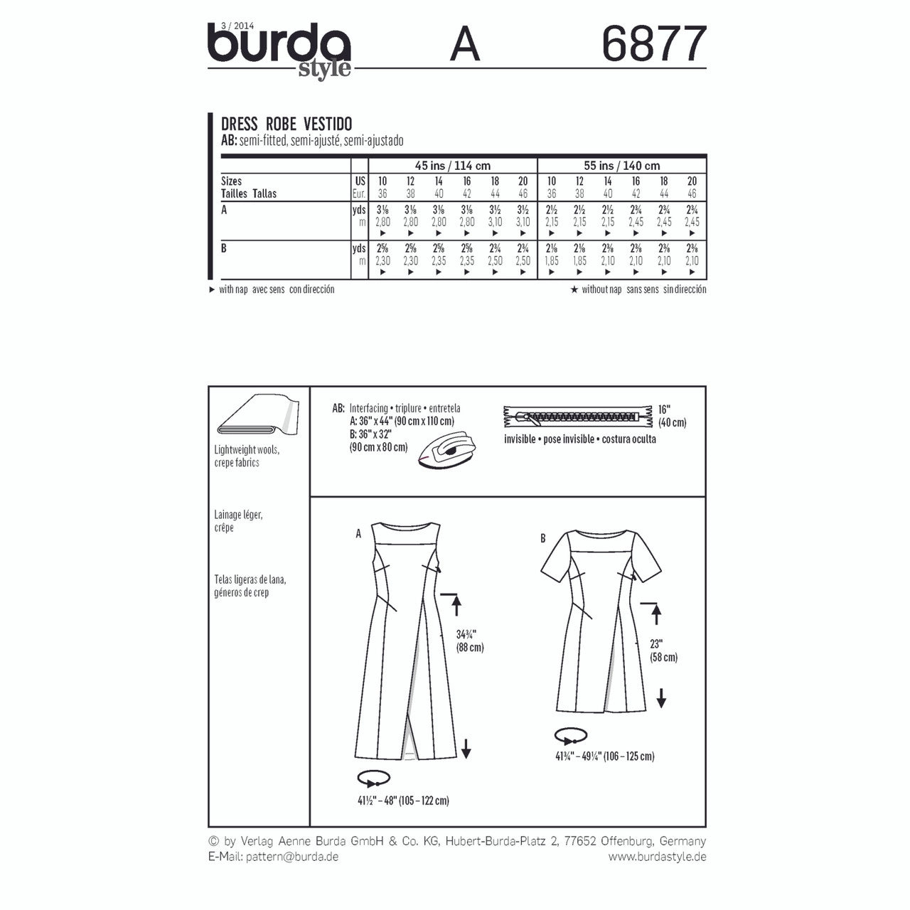 Burda Dresses 6877