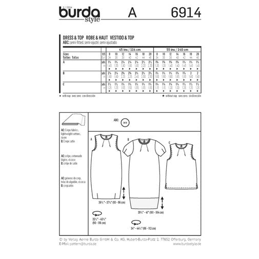 Burda Dresses and Top 6914