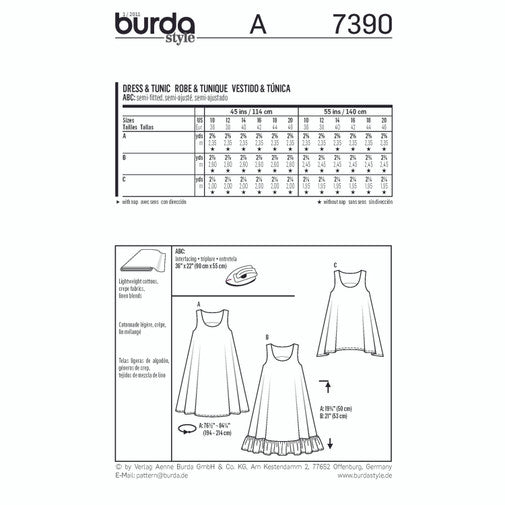 Burda Dresses and Tunic 7390