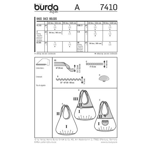 Burda Bags 7410