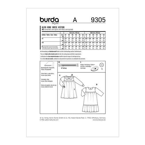 Burda Child Dresses 9305