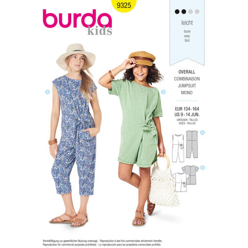 Burda Child/Teen Overalls/Jumpsuit 9325