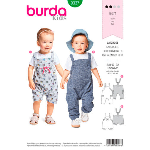 Burda Baby Rompers/Bibbed Trousers 9337
