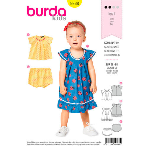 Burda Baby/Child Blouse, Dress and Panties 9338