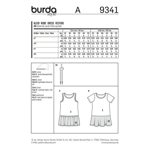 Burda Child Jersey Dresses 9341