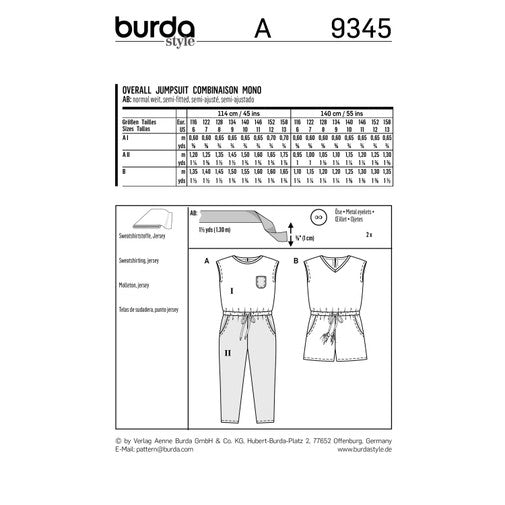 Burda Child/Teen Jumpsuit 9345