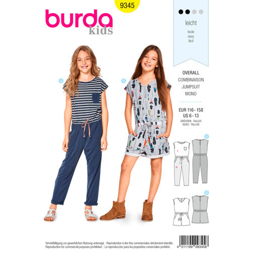 Burda Child/Teen Jumpsuit 9345