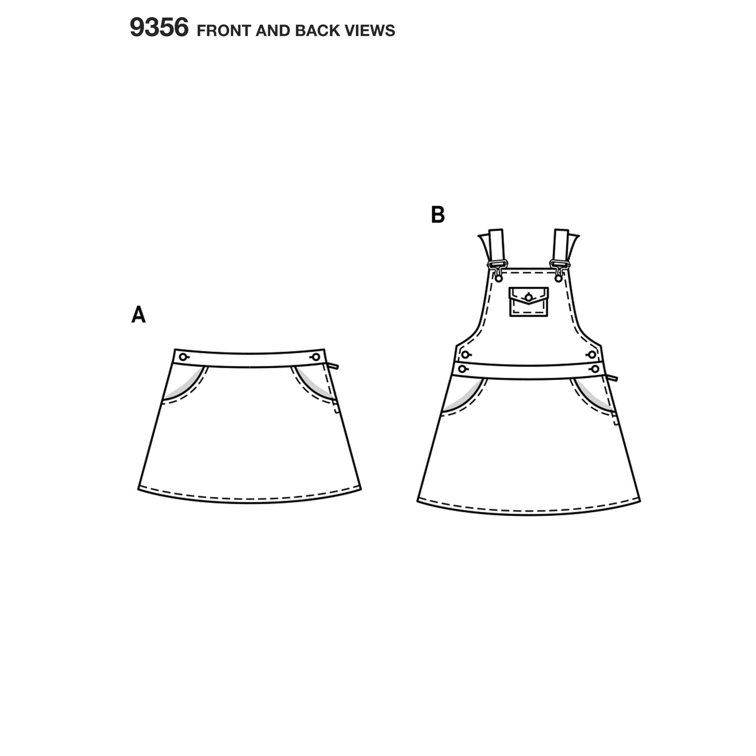 Burda Child/Teen Skirt and Pinafore 9356