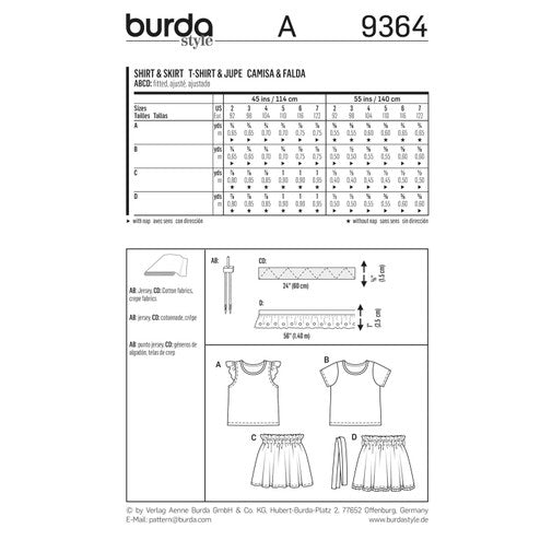 Burda Child Top and Skirt 9364