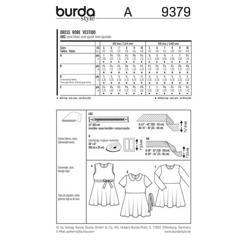 Burda Children's Dresses 9379