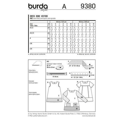 Burda Children's Dresses 9380