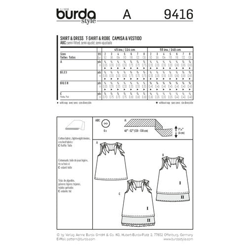 Burda Child Top and Dresses 9416