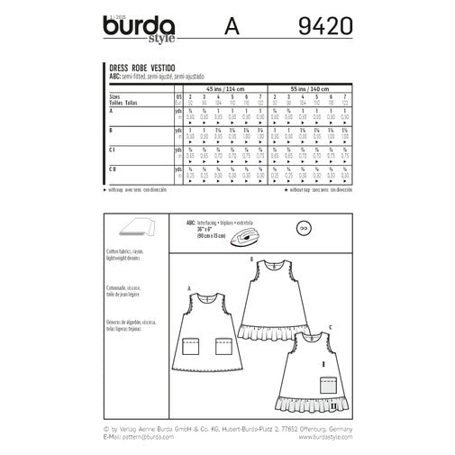 Burda Child Dresses 9420