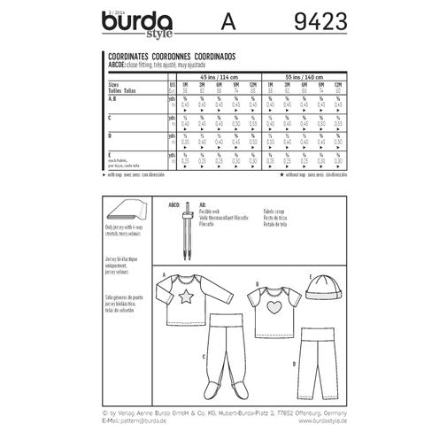 Burda Baby Top and Trousers 9423