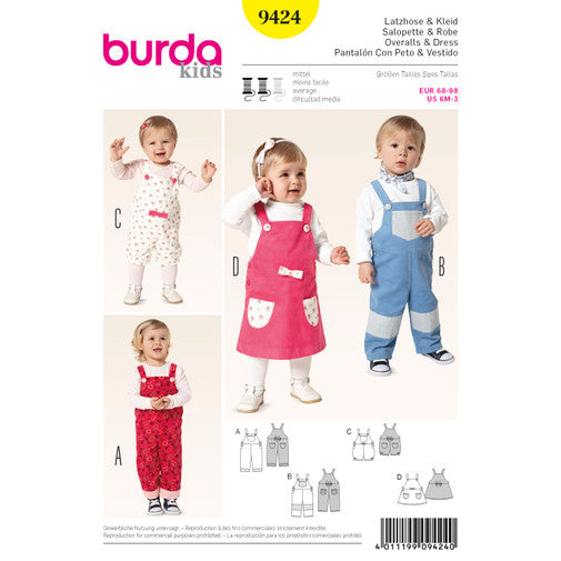 Burda Baby/Child Dungaree/Pinafore 9424