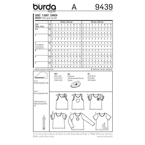 Burda Children's Tops 9439