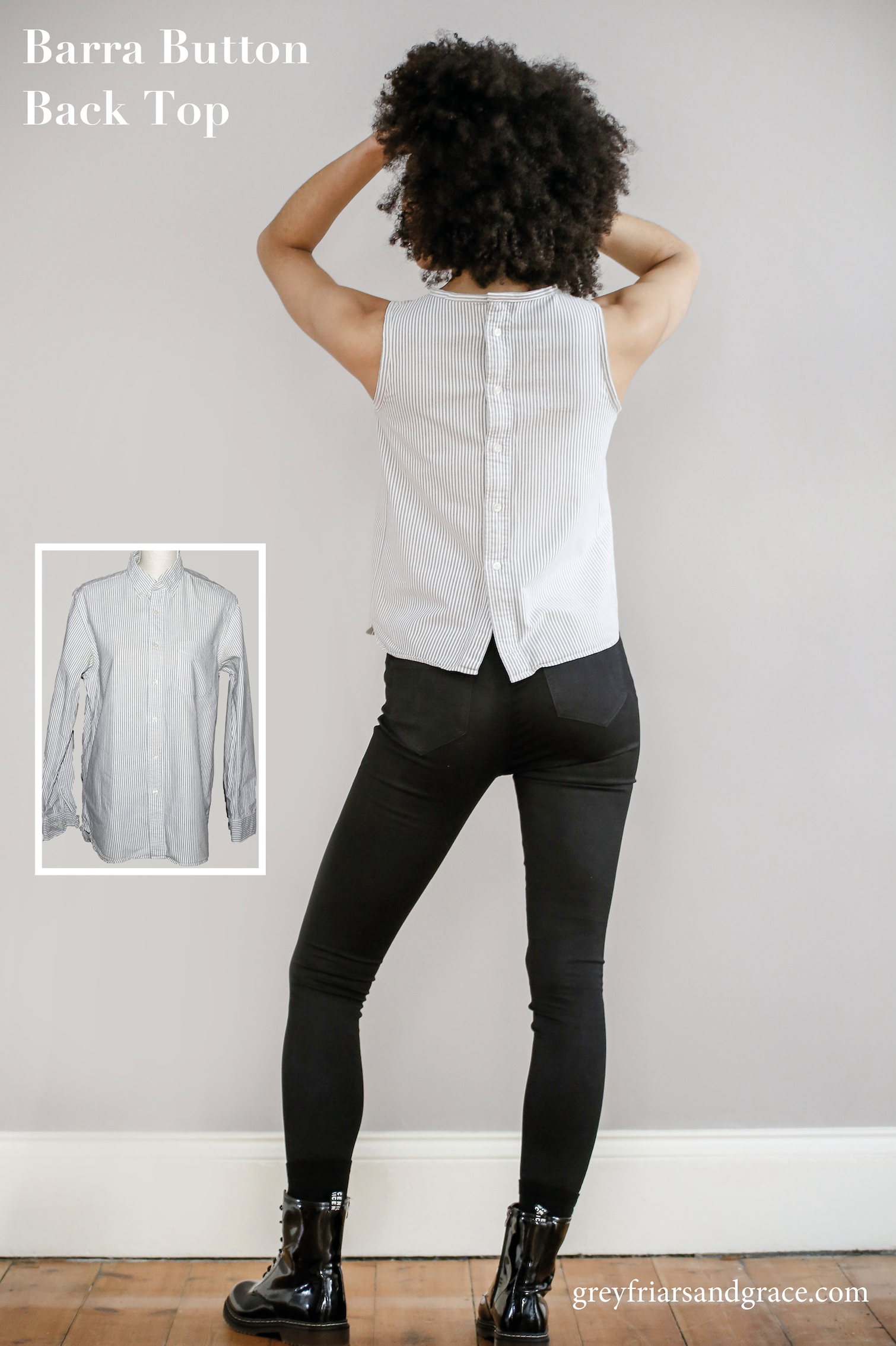 Greyfriars and Grace Barra Button Back Top