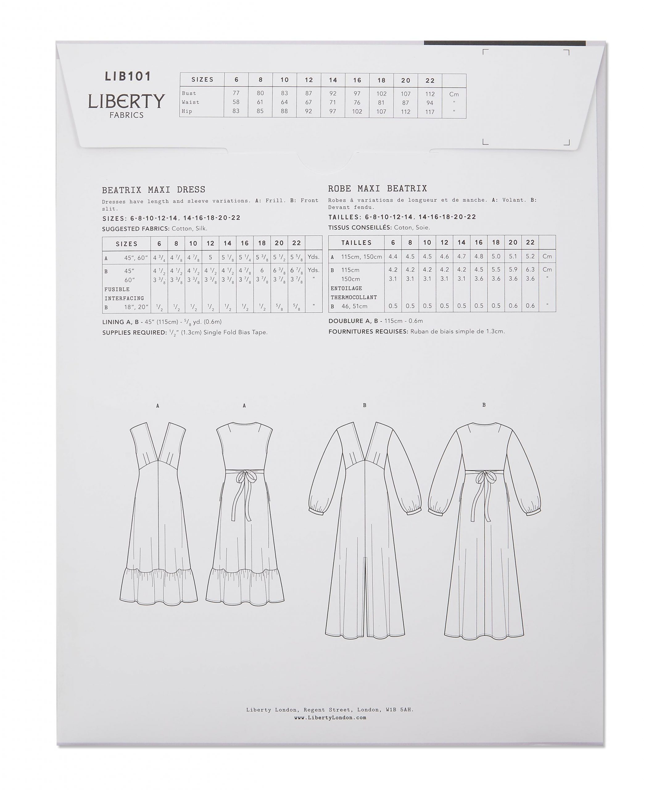 Liberty Sewing Patterns Beatrix Maxi Dress