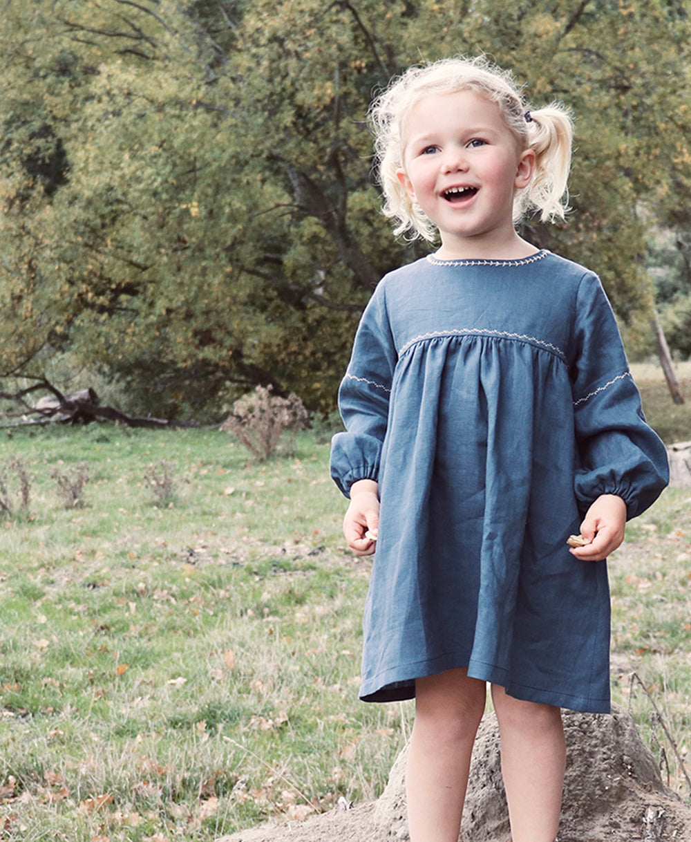 Below the Kōwhai Baby/Child Bellbird Dress