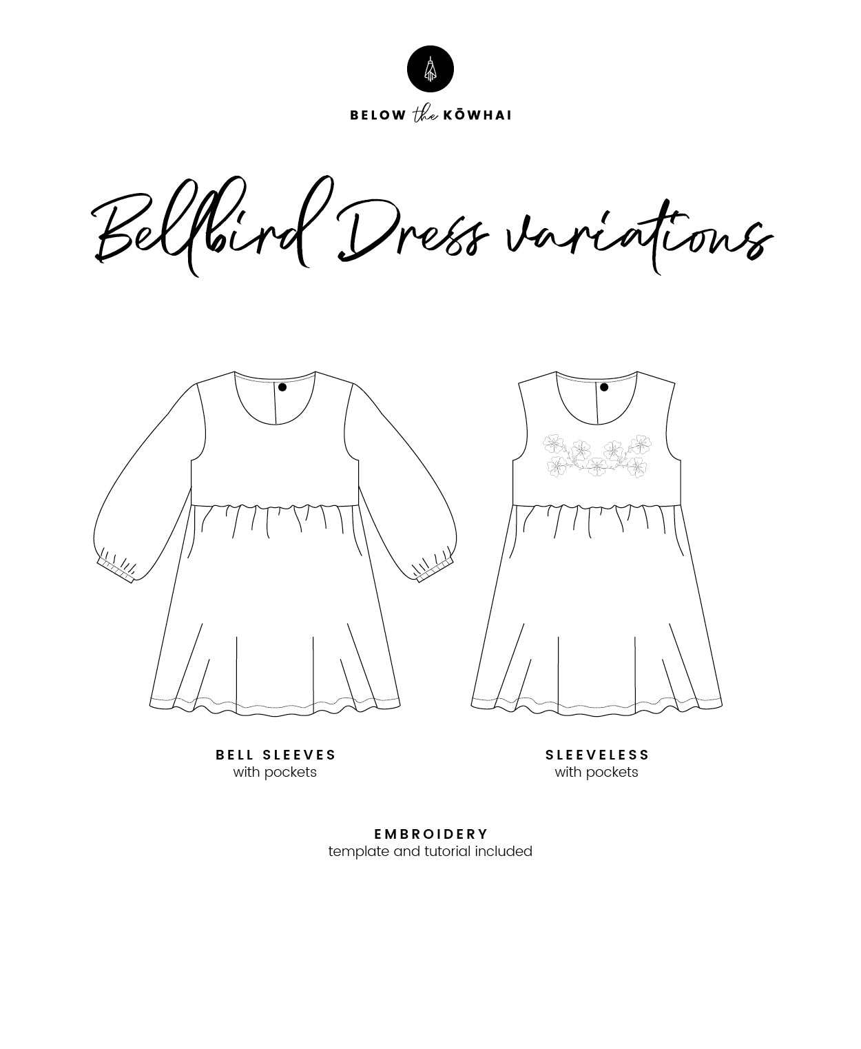 Below the Kōwhai Baby/Child Bellbird Dress