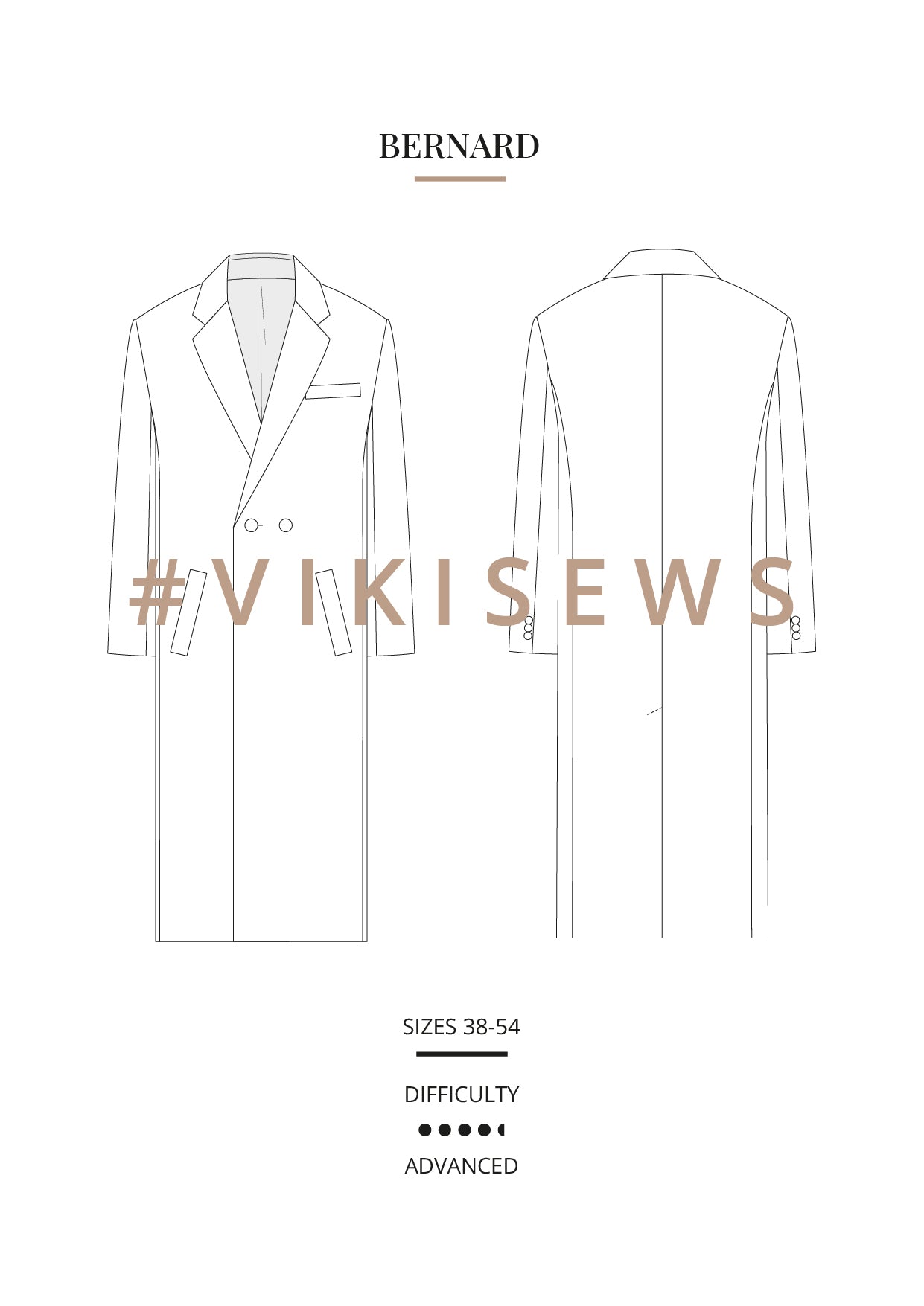 Vikisews Men's Bernard Coat PDF