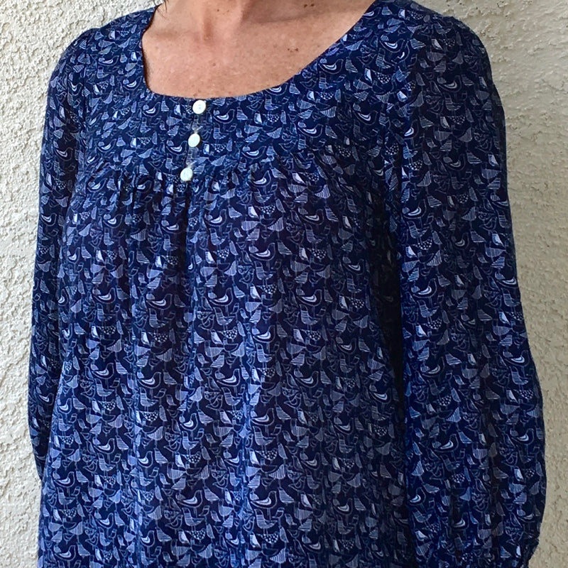 Blue Dot Patterns Margo Blouse