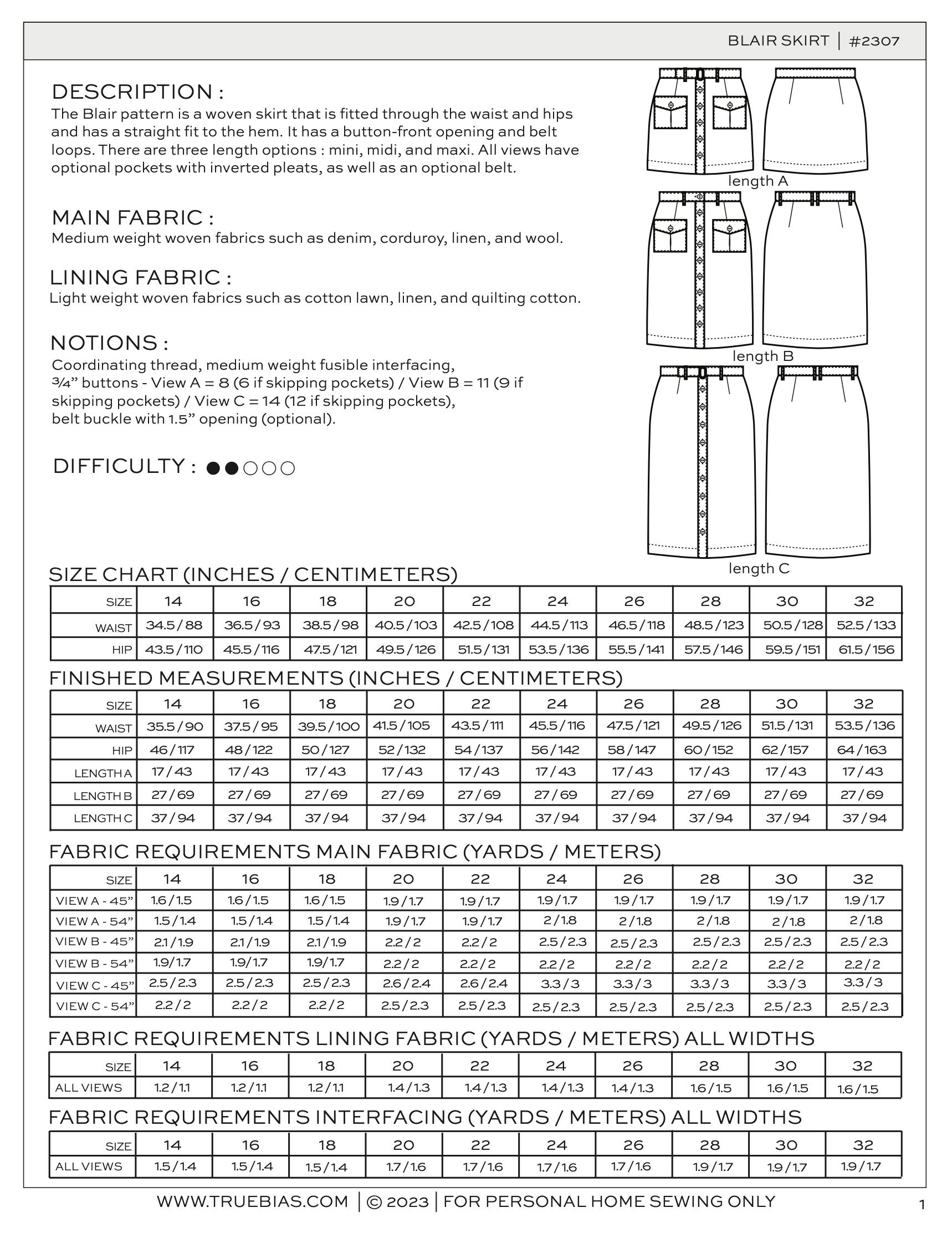 True Bias Blair Skirt