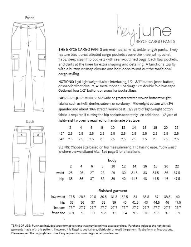 Hey June Handmade Bryce Cargo Pants