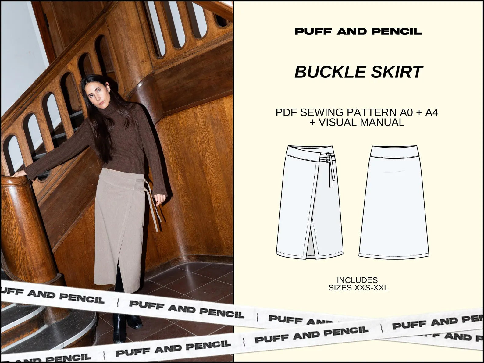 Puff and Pencil Buckle Skirt