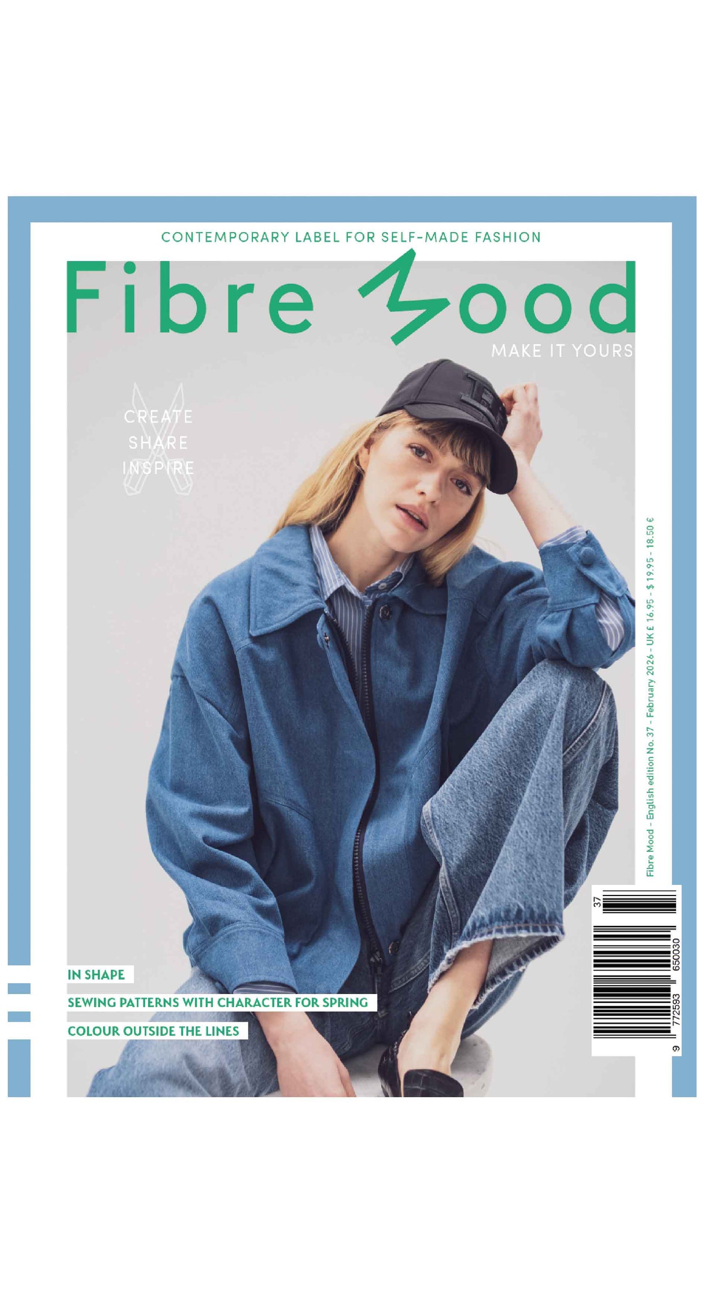 Edition 37 of Fibre Mood sewing pattern magazine on The Fold Line. This edition has 12 patterns and many styling ideas for spring.
