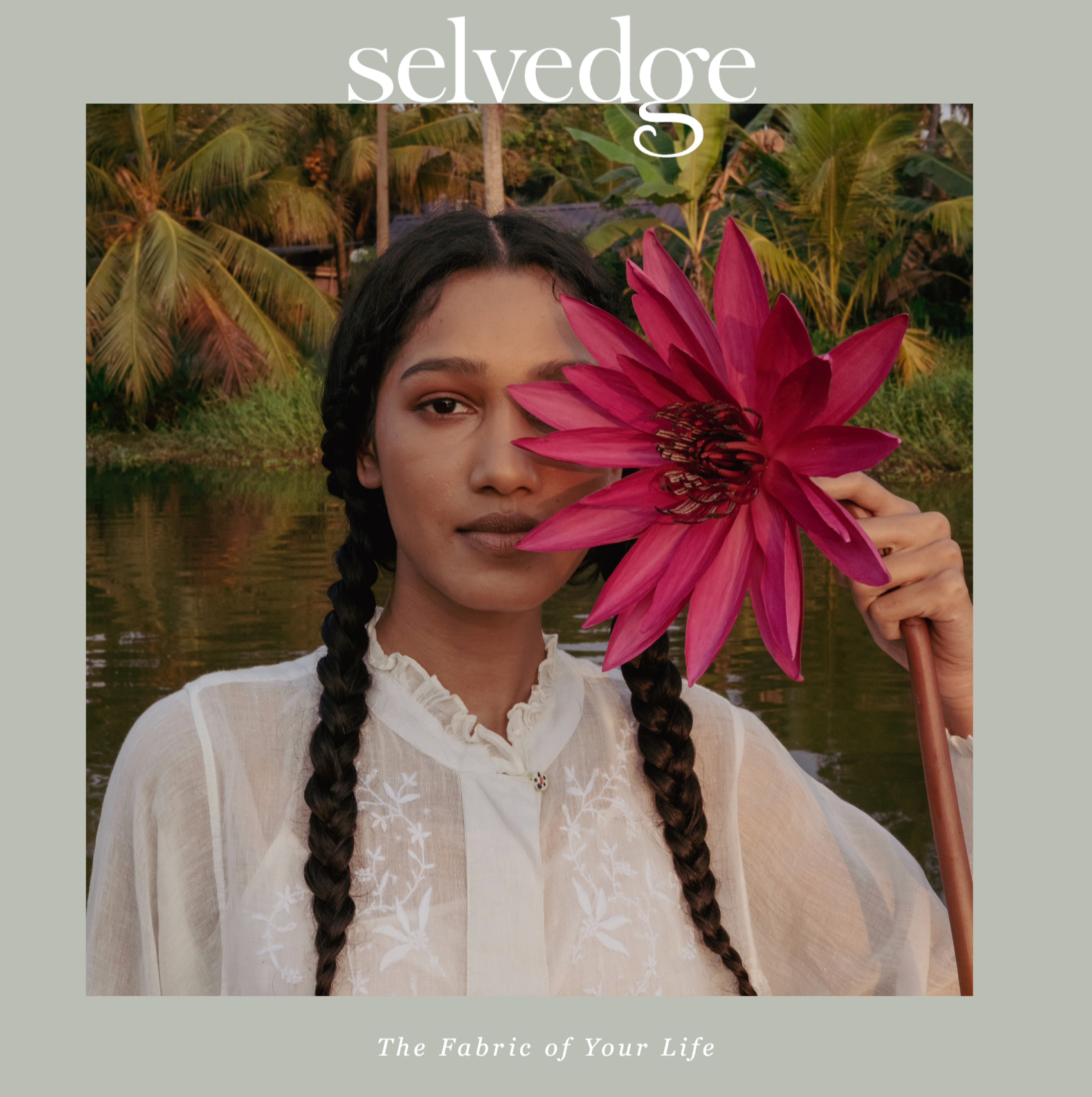 Issue 131 Flow of Selvedge magazine on the Fold Line. This issue explores water and its profound entanglement with textiles. 