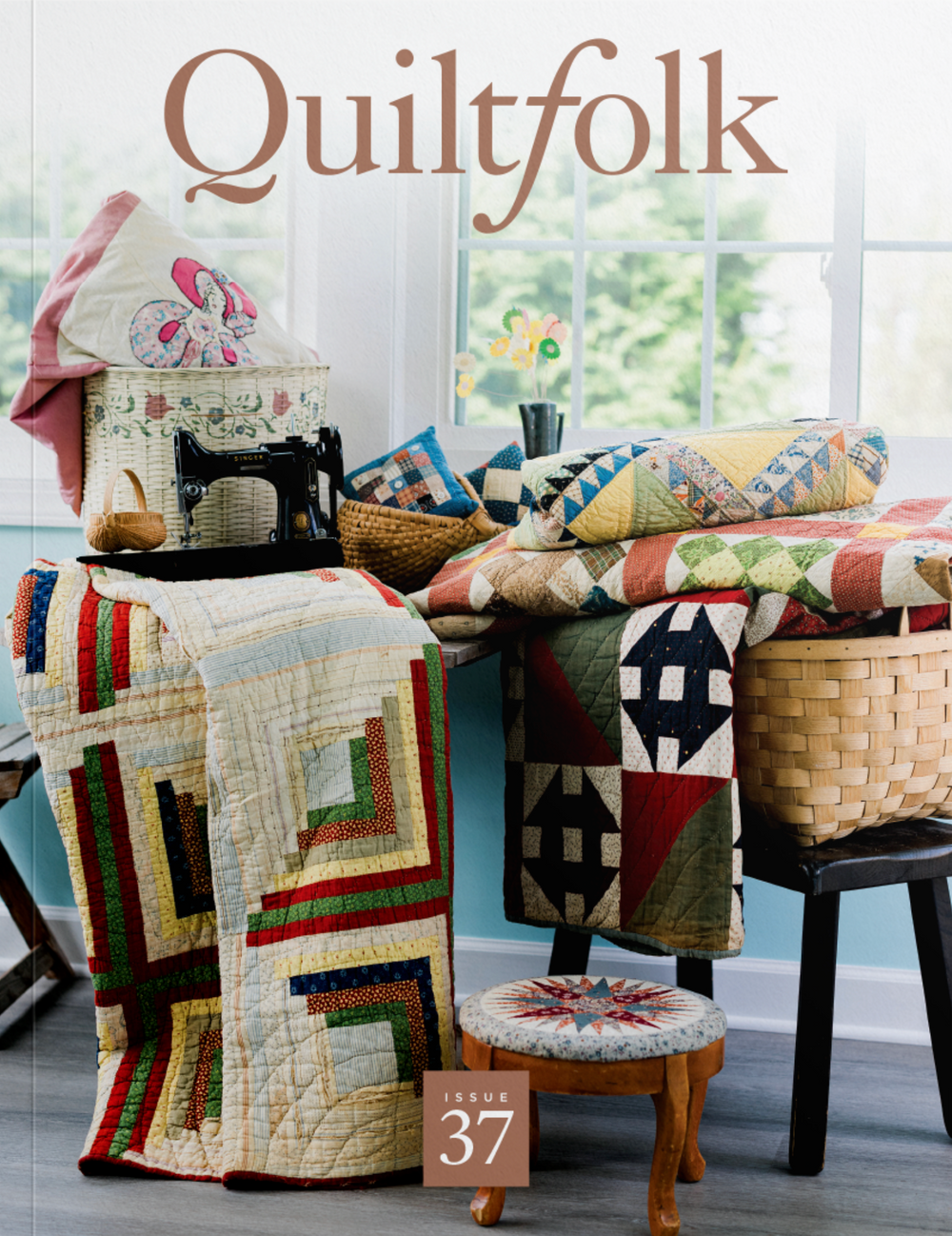 Issue 37 (Delaware) of Quiltfolk magazine on The Fold Line. Whether you’re looking for traditional, modern, antique or art quilts, this beautiful magazine has it all.