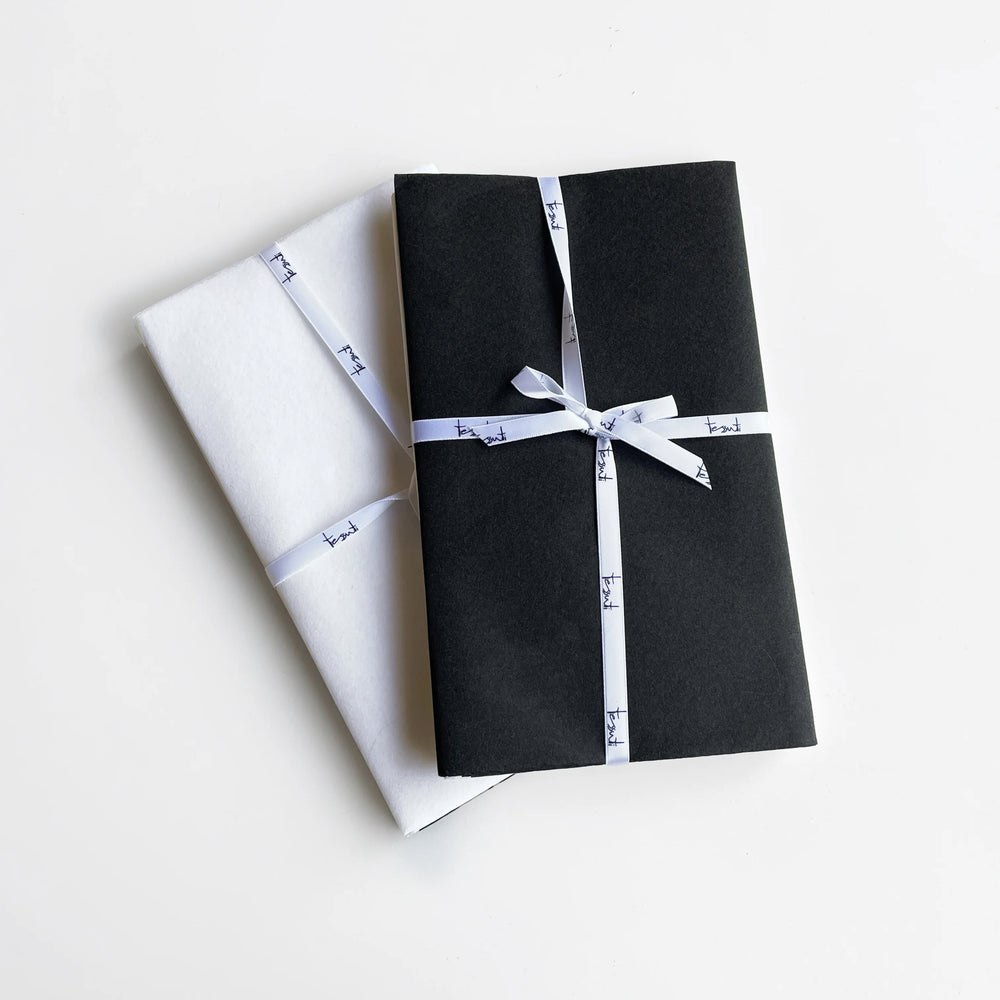 One metre of black Tear-Away Vilene and one metre of white Tear-Away Vilene from Tessuti Fabrics on The Fold Line. A sewable, lightweight, non-woven tear-off interlining suitable for all fabrics. 