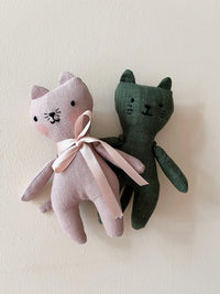 The Baby Klara Kitten sewing pattern from Me & Kiddo Patterns on The Fold Line. A toy kitten pattern made in cotton or linen fabric.