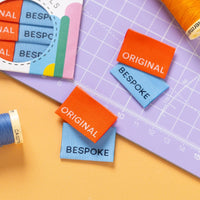 'Bespoke / Original 2.0' woven labels from Little Rosy Cheeks on The Fold Line. The pack includes 6 woven labels ready to be sewn into your handmade clothes.