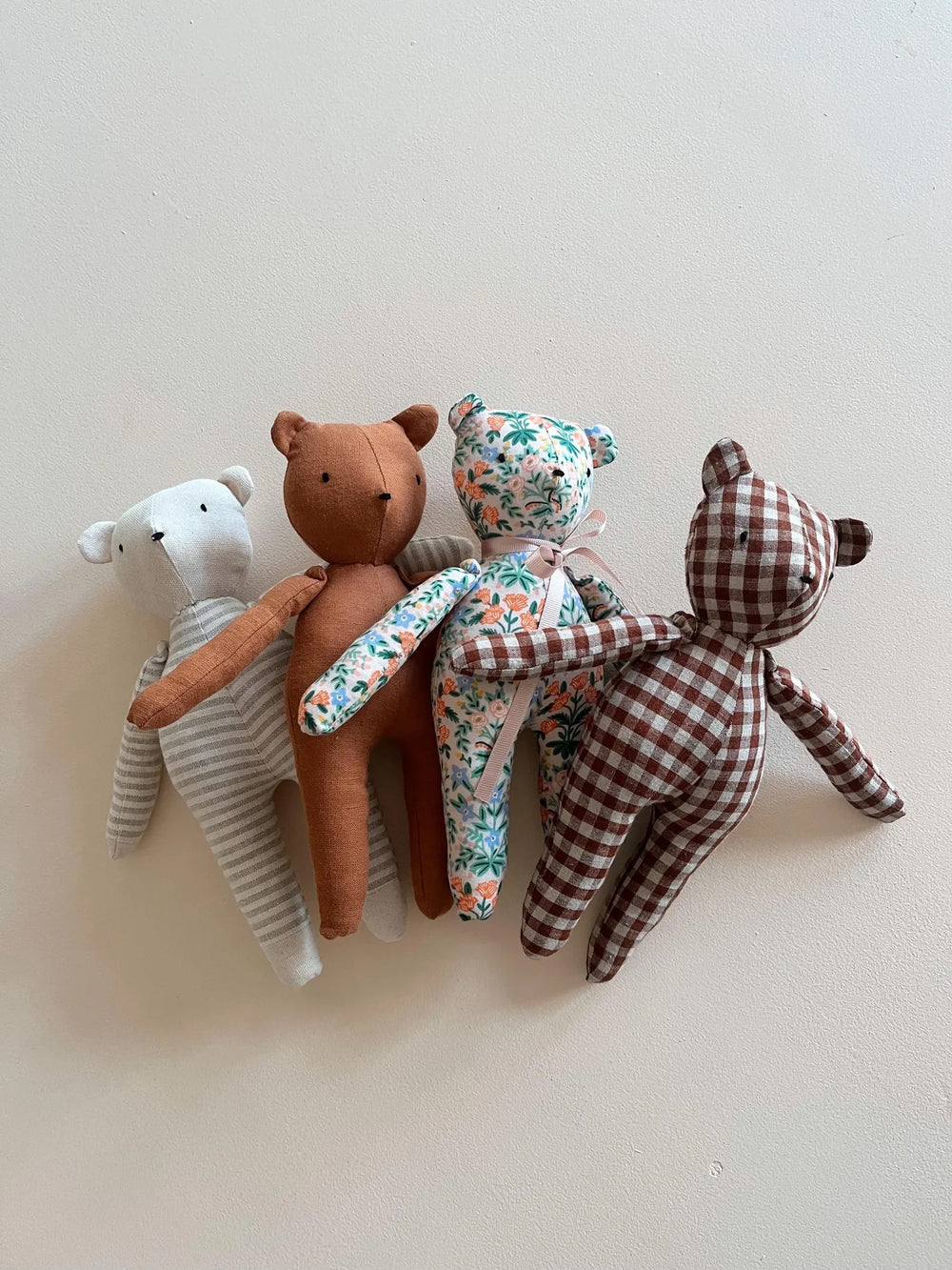 The Buttercup Bear sewing pattern from Me & Kiddo Patterns on The Fold Line. A teddy bear pattern made in linen or cotton fabric.