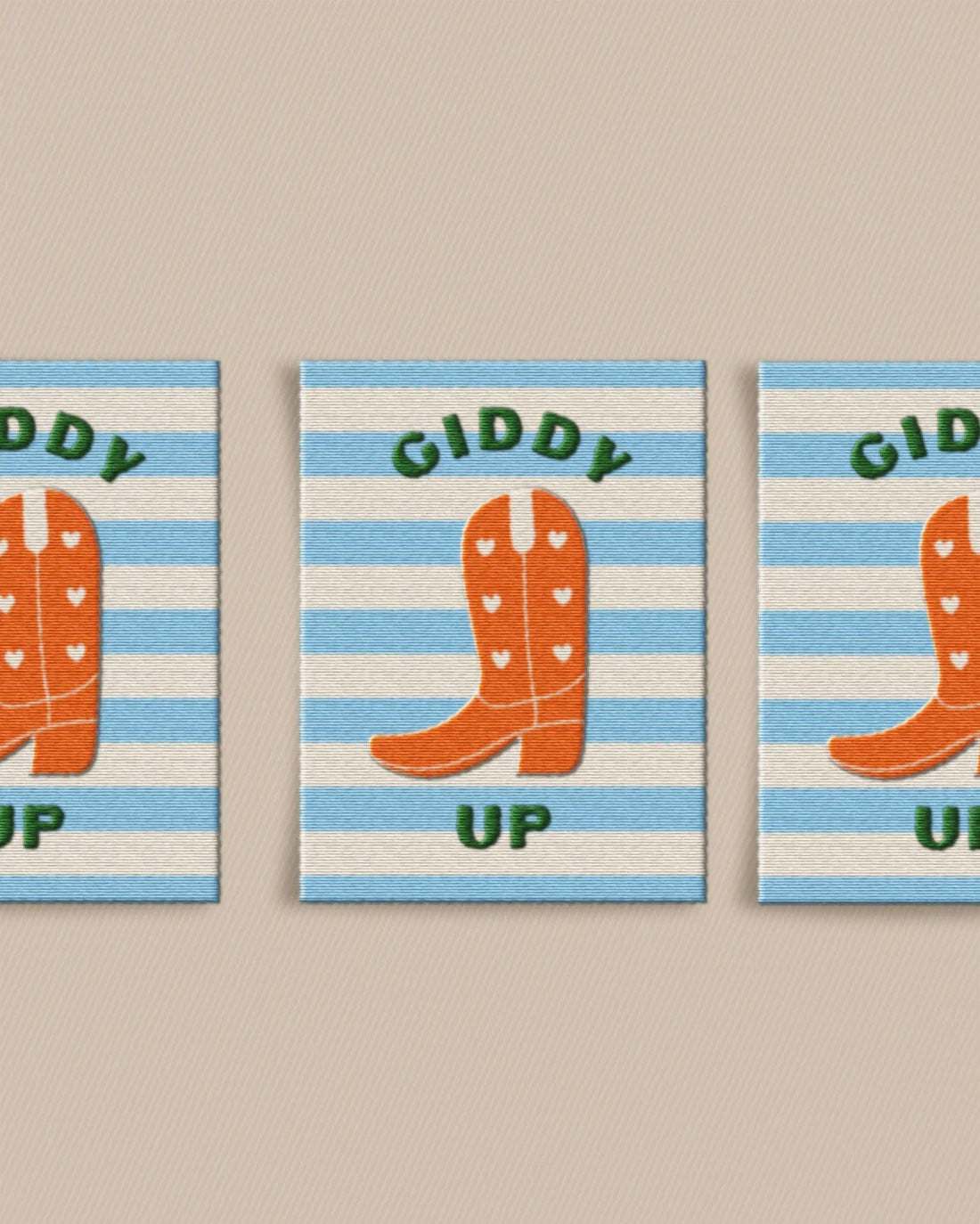'Cowboy Boot Large' woven labels from Matchy Matchy Sewing Club on The Fold Line. The pack includes 6 woven labels to sew onto your handmade clothes and accessories.