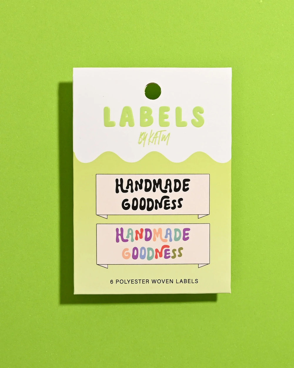 'Handmade Goodness' woven labels from Kylie & The Machine on The Fold Line. The pack includes 6 woven labels ready to be sewn into your handmade clothes.