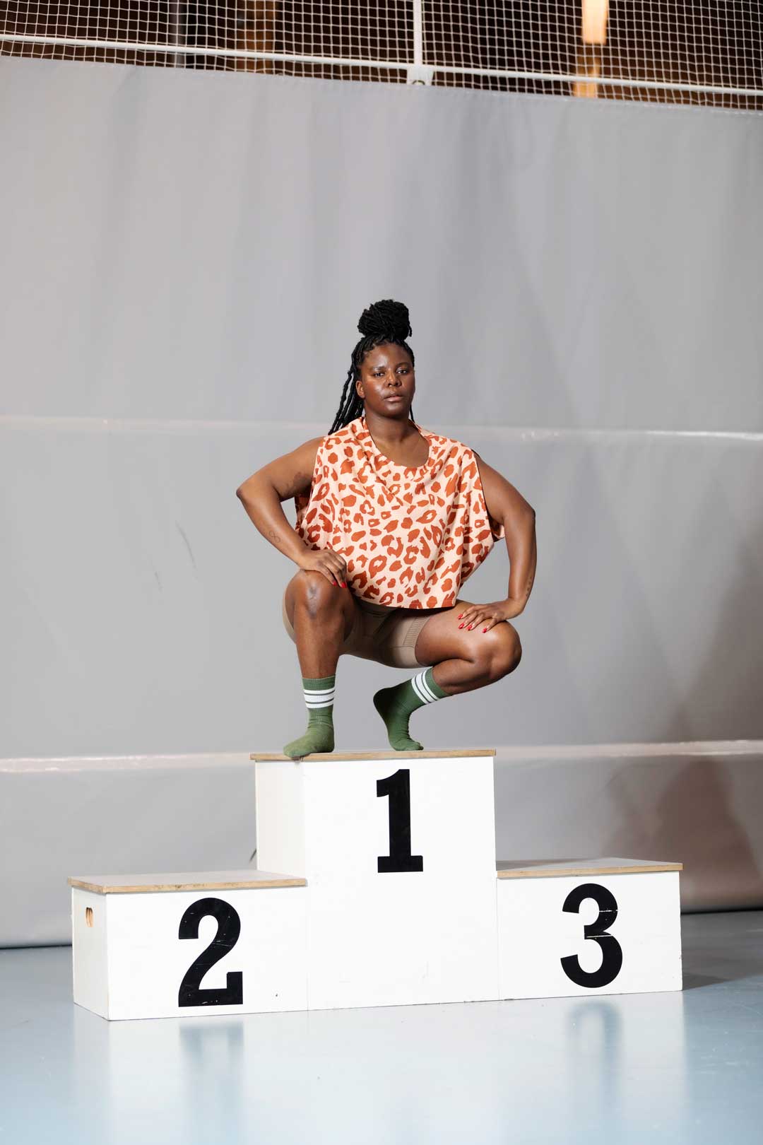 Woman wearing the Kaari Top sewing pattern from TAUKO on The Fold Line. A top pattern made in viscose, tencel, or linen blend fabric, featuring a loose cut, round neckline, and cropped length.