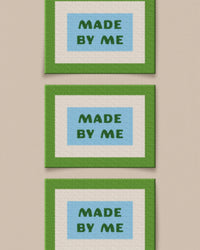 'Made by Me Large' woven labels from Matchy Matchy Sewing Club on The Fold Line. The pack includes 6 woven labels to sew onto your handmade clothes and accessories.