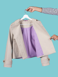The Manon Lining Add-on sewing pattern from Tilly and the Buttons on The Fold Line. A jacket lining pattern made in cupro (Bemberg), viscose (rayon), acetate or polyester lining, or cotton lawn fabric.