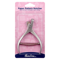 The Paper Pattern Notcher from Hemline on The Fold Line. It has a sprung handle for ease of use and makes 7 mm deep rectangular cuts. 