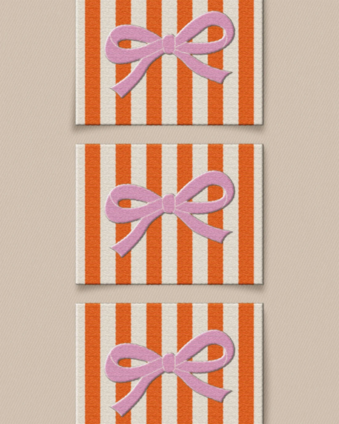 'Pink Bow Large' woven labels from Matchy Matchy Sewing Club on The Fold Line. The pack includes 6 woven labels to sew onto your handmade clothes and accessories.