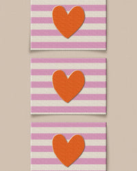 'Red Heart Large' woven labels from Matchy Matchy Sewing Club on The Fold Line. The pack includes 6 woven labels to sew onto your handmade clothes and accessories.