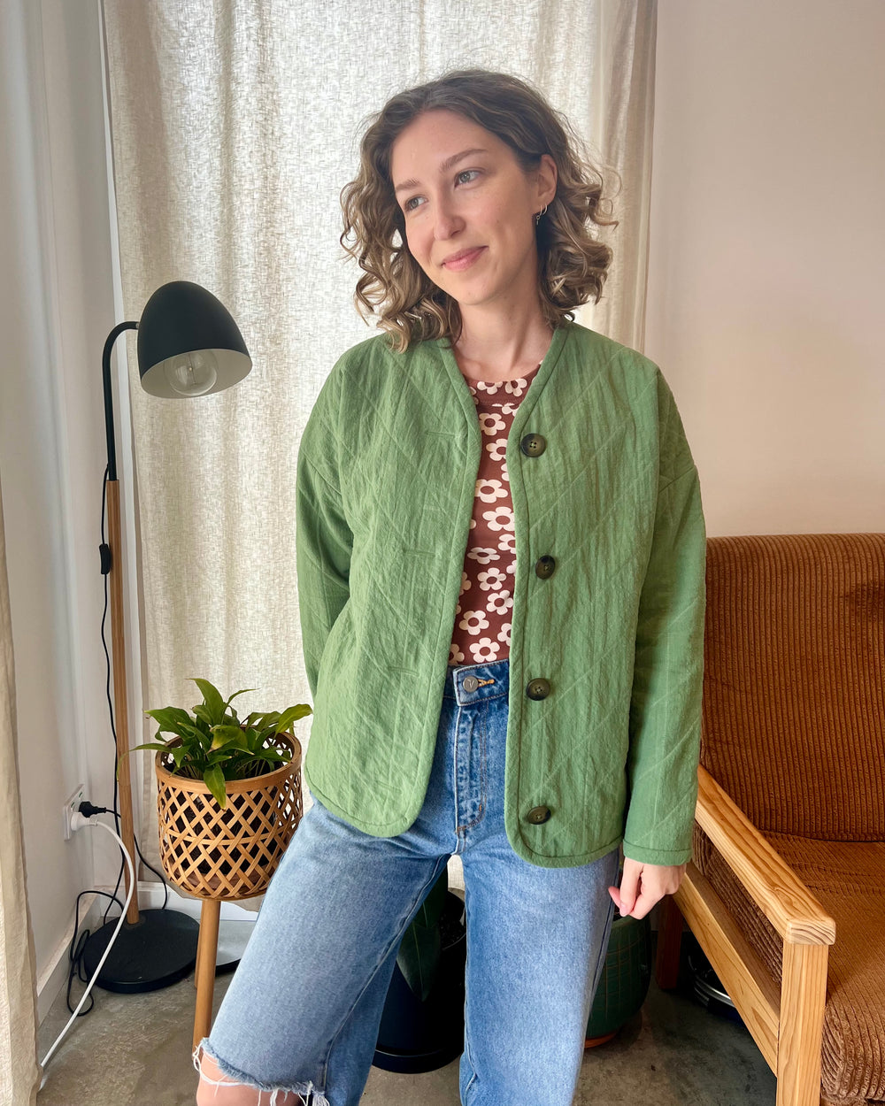 Arabian Line Pattern Elle Stitch Sage Jacket – The Fold Line