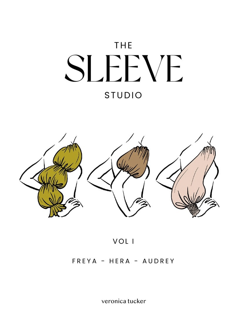 The Sleeve Studio Vol. 1 sewing pattern from Veronica Tucker on The Fold Line. A collection of sleeve patterns made in linen or cotton fabric, featuring a voluminous shape and elastic or shirring.