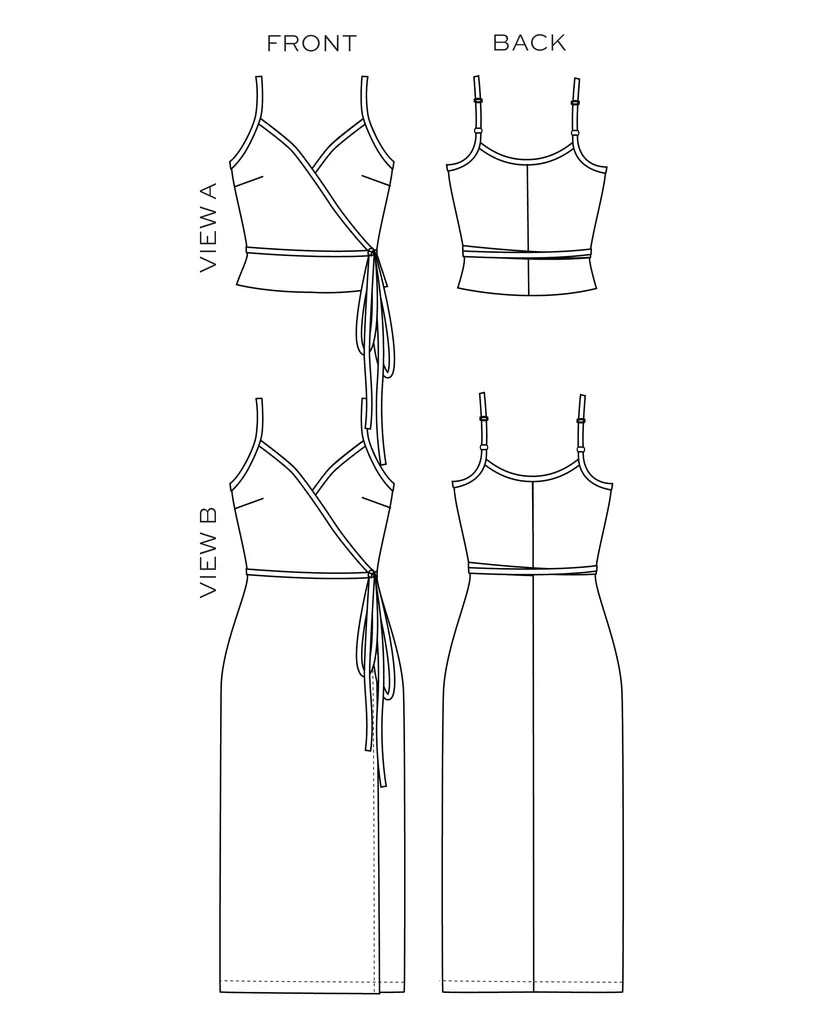 True Bias Calvin Wrap Dress and Top
