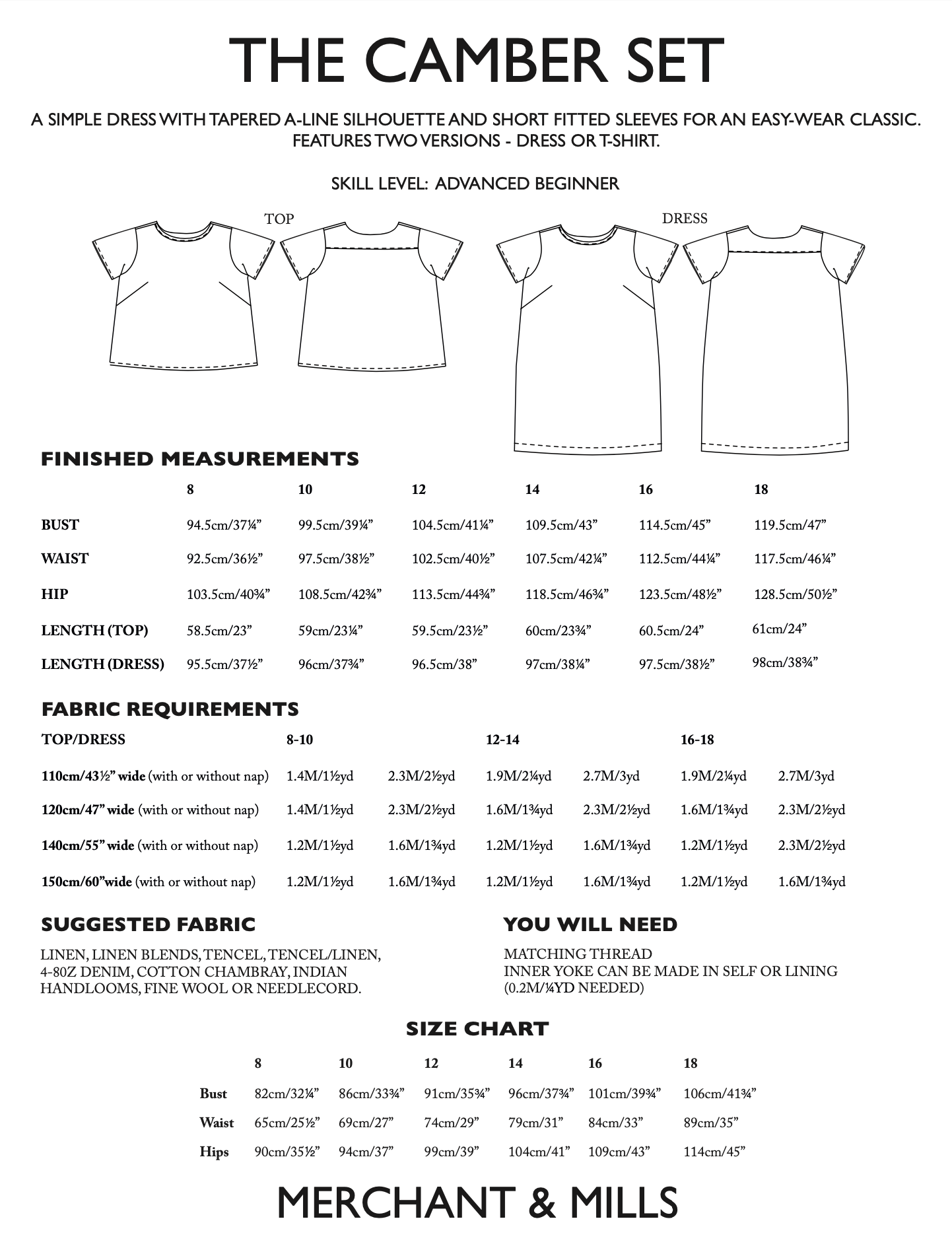 Merchant & Mills Camber Set